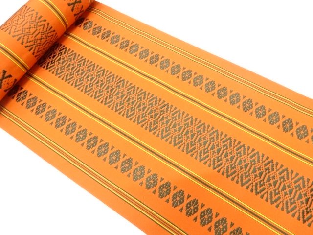 JAPANESE KIMONO / ANTIQUE BOLT FOR NAGOYA OBI / SILK / CHIKUZEN HAKATA